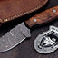 Exquisite Handmade Damascus Steel Hunting Knife with Black Walnut Burl Handle - Korvel