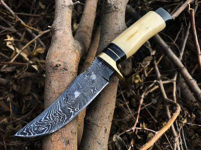 Premium Custom Handmade Damascus Steel Hunting Knife - Korvel