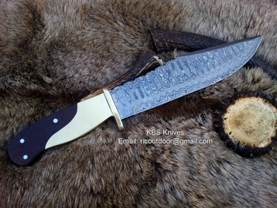 Premium Handmade Damascus Steel Hunting Knife - Korvel