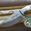 Personalized Full Tang Damascus Steel Skinner Knife - Korvel