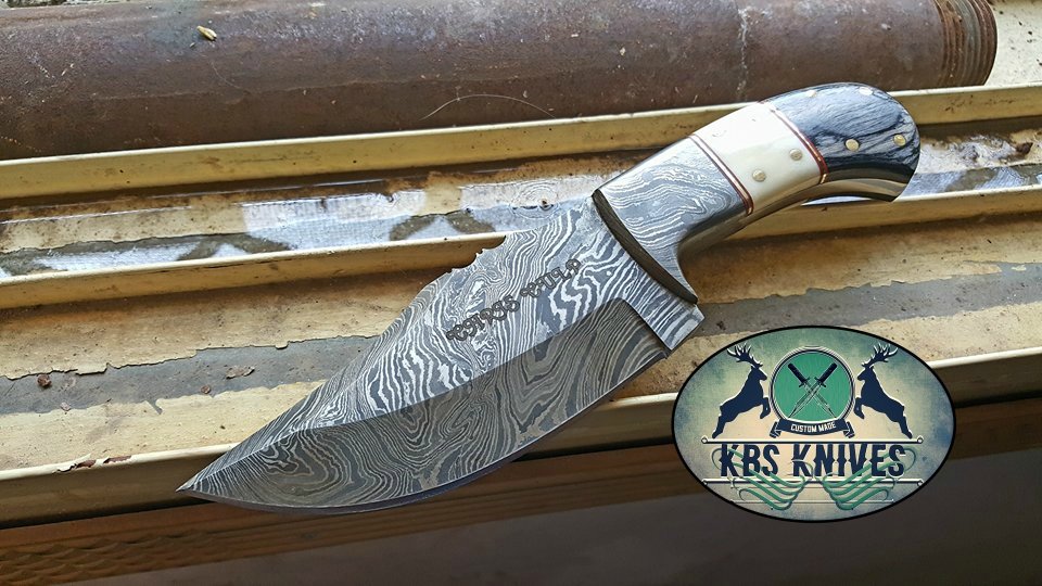 Personalized Full Tang Damascus Steel Skinner Knife - Korvel