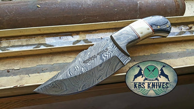 Personalized Full Tang Damascus Steel Skinner Knife - Korvel
