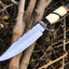 Premium Hunting Bowie Knife | D2 Steel Blade | Artistic Handle with Damascus Guard | 13 Inches | Leather Sheath Included | KBS Knives Store - Korvel