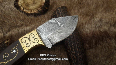 Artisan Crafted Skinner Knife with Elegant Rosewood Handle - Korvel