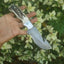 Artisan Crafted Damascus Steel Elk Antler Guthook Knife - Korvel