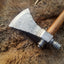 Custom Viking Tomahawk Axe - Damascus Steel with Rosewood Handle & Leather Sheath - Korvel