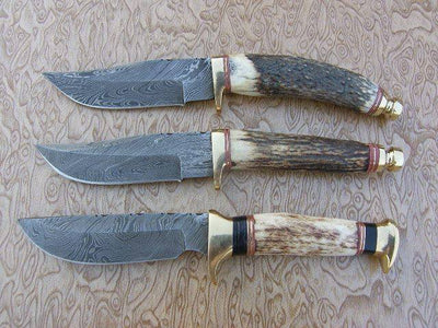 The Ultimate Hunter’s Companion: Custom Damascus Steel Hunting Knife | Antler Handle | 8.5 Inches | KBS Knives - Korvel