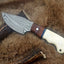 Premium Damascus Steel Skinning Knife with Exquisite Bone and Rosewood Handle – 7 Inches Long - Korvel