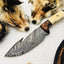 Premium Handmade Damascus Steel Gut Hook Skinning Knife - Full Tang Design - Korvel