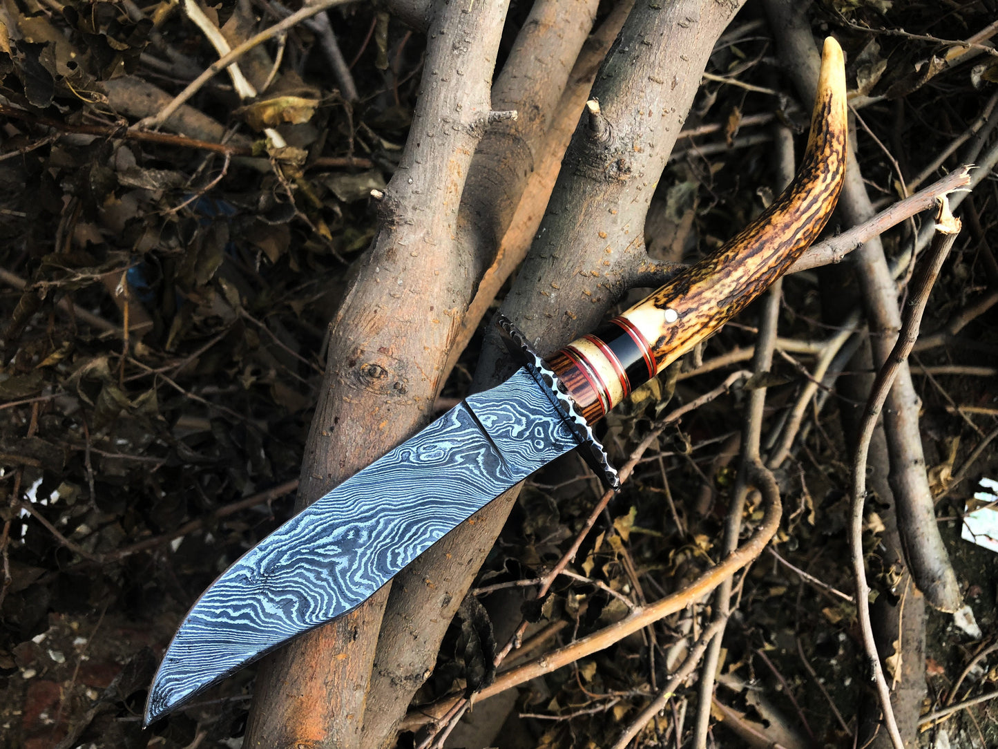 Premium Custom Damascus Steel Hunting and Skinning Knife - Korvel