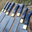 Premium Full Tang Damascus Steel Kitchen Knife Set with Exotic Wood Handles - Korvel