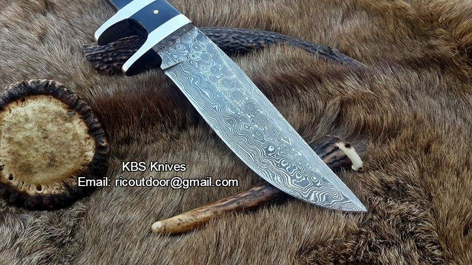 Premium Stealth Hunter Custom Damascus Fixed-Blade Knife - 10" Hunting Essential - Korvel