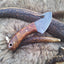 Compact Guthook Knife - Exquisite Damascus Steel & Elegant Rosewood Handle - Korvel