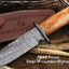KBS Knives: Exquisite 12-Inch Damascus Hunting Knife with Colorful Camel Bone Handle - Korvel