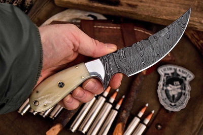 Premium Full Tang Handmade Damascus Skinning Knife - Korvel
