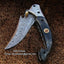 Artisan Crafted Damascus Steel Folding Knife - Korvel