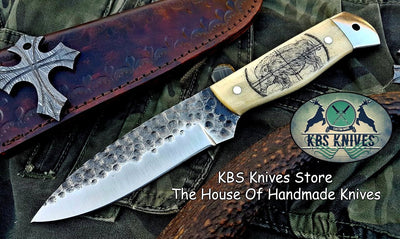 Artisan Forged 1095 High Carbon Steel Hunting Knife for Outdoor Adventures - Korvel