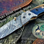 Exquisite Custom Damascus Steel Folding Knife with Pocket Clip - Korvel