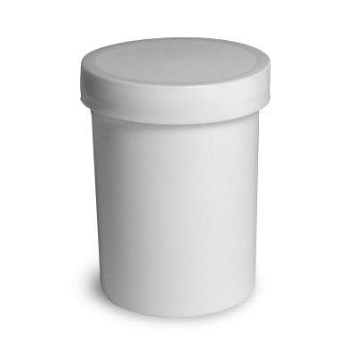 Plastic Ointment Jar with Molded White Caps - 12 x 4 Oz