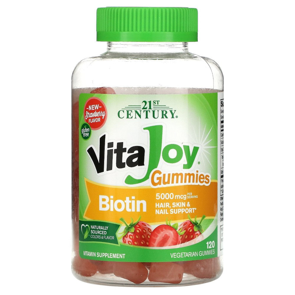 21st Century VitaJoy Biotin 5000 Mcg Gummies - Strawberry Flavor, 120 Count