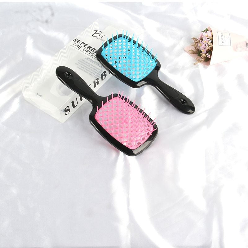 Honeycomb hollow massage comb, smooth hair grid comb, smooth hair dry and wet dual-purpose comb, curly and fluffy hair styling comb - Korvel