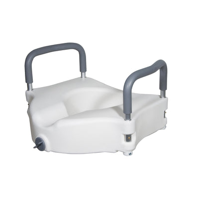 Drive Medical Elevated Toilet Seat with Removable Padded Arms