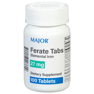 Tablettes Major Ferate - Fer élémentaire, 27 mg, Comprimés
