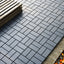Plastic interlocking deck tiles, 44 terrace deck tiles, 12 "x12" square waterproof terrace floor tiles, gray - Korvel