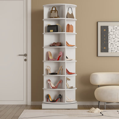 360 Rotating Shoe Cabinet - 7 Layers for 28 Pairs