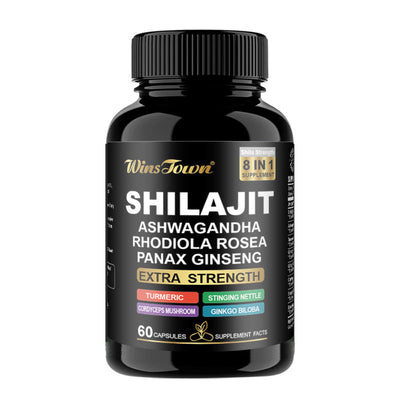 Capsules de Shilajit Pur de l'Himalaya avec Ashwagandha