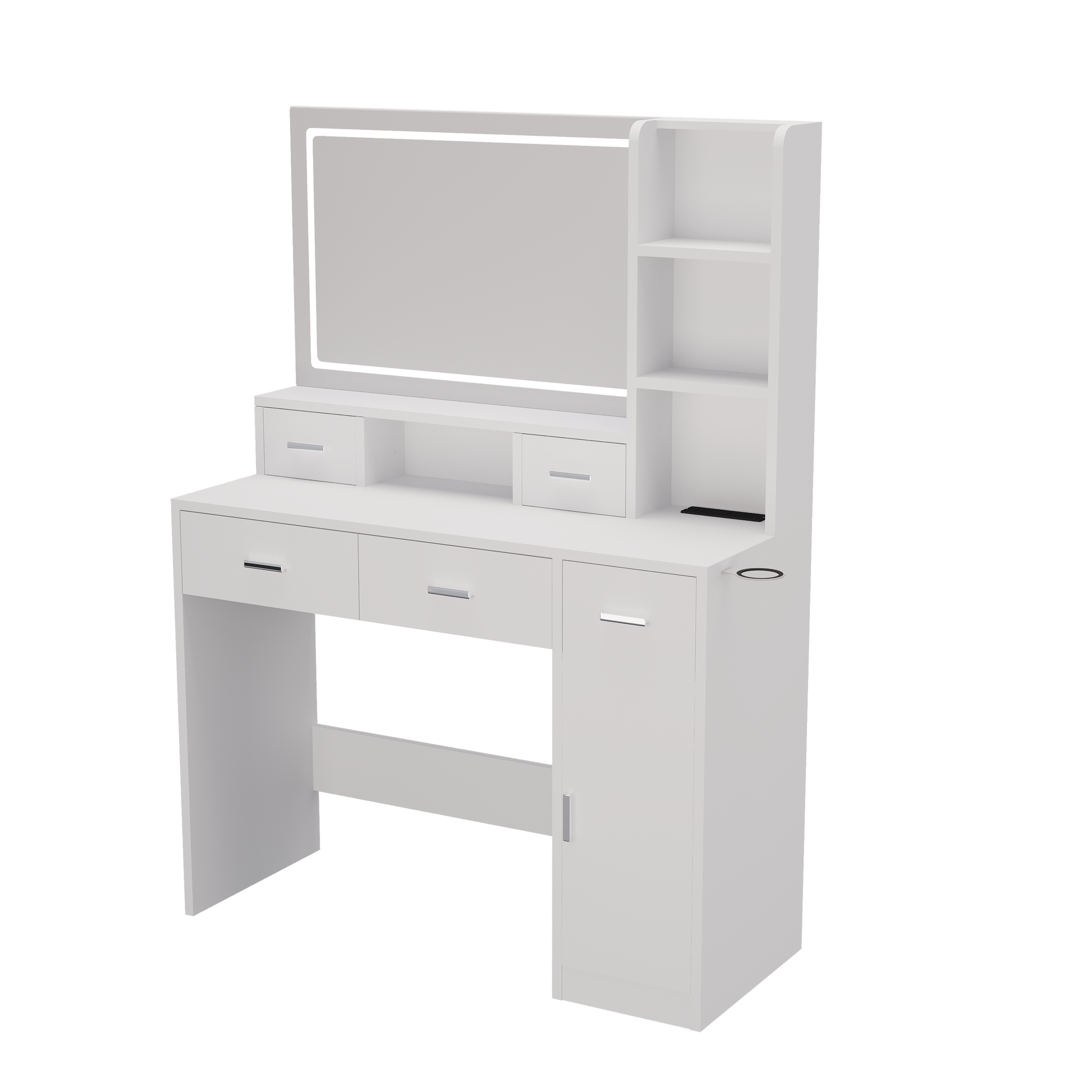 Smart mirror dressing table with drawers and storage cabinets, dressing table with bedroom dressing table, changing room - Korvel
