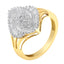 10K Yellow Gold Diamond Cocktail Ring - Size 6-1/2