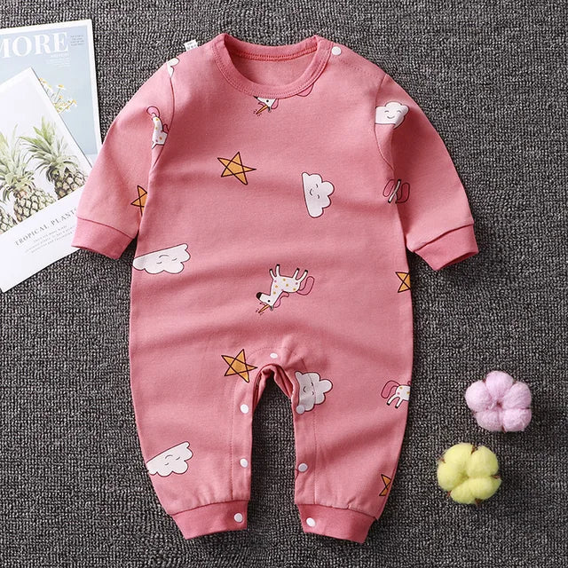 2024 Spring Autumn 0-2 Years Old Baby Romper Baby Jumpsuit Boys Girls Long-sleeved Trousers Newborn Romper Climbing Clothes - Korvel