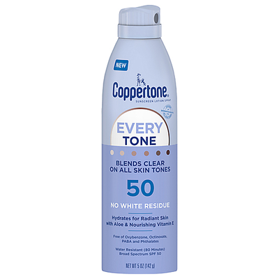 Spray de protector solar Coppertone Every Tone - SPF 50 - 5oz