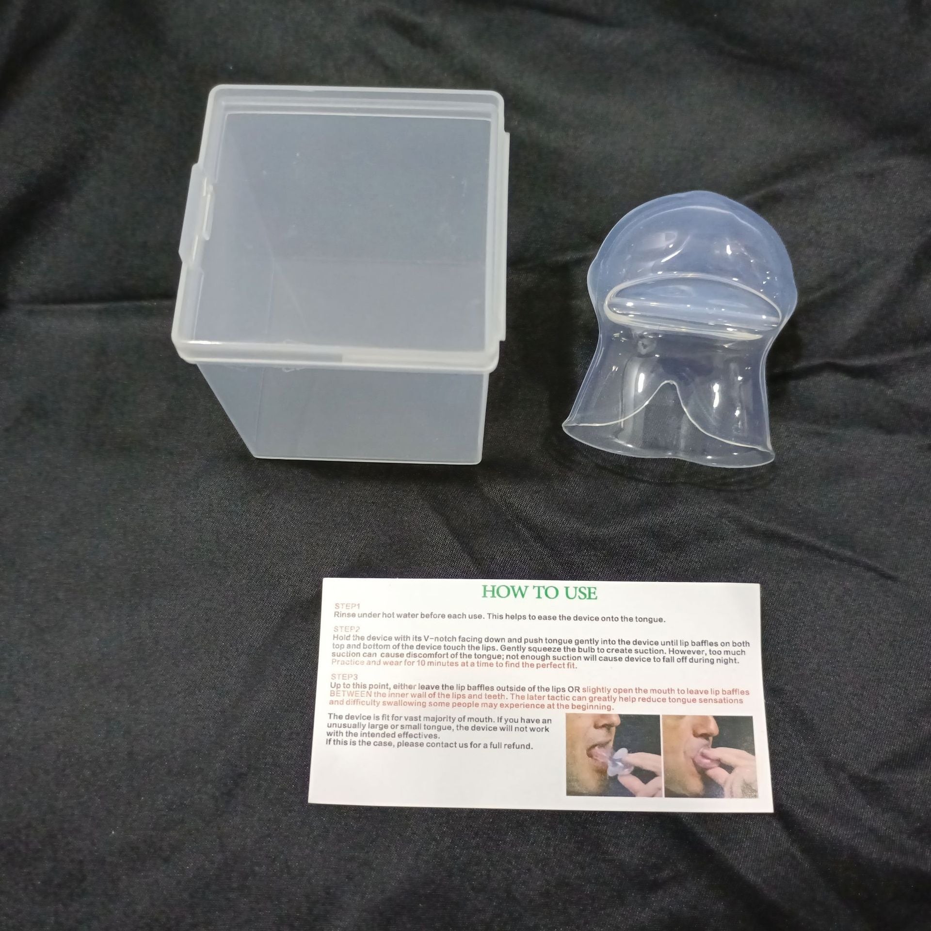 Anti snoring tongue sleeve device, anti snoring device, tongue silicone anti snoring respirator, sleep apparatus - Korvel