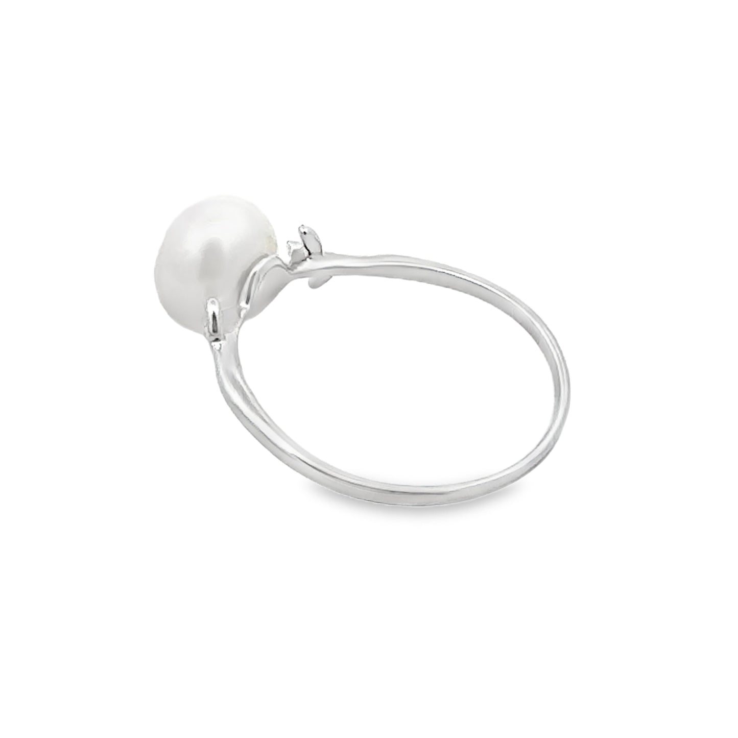 Bague en perle FW véritable en argent sterling