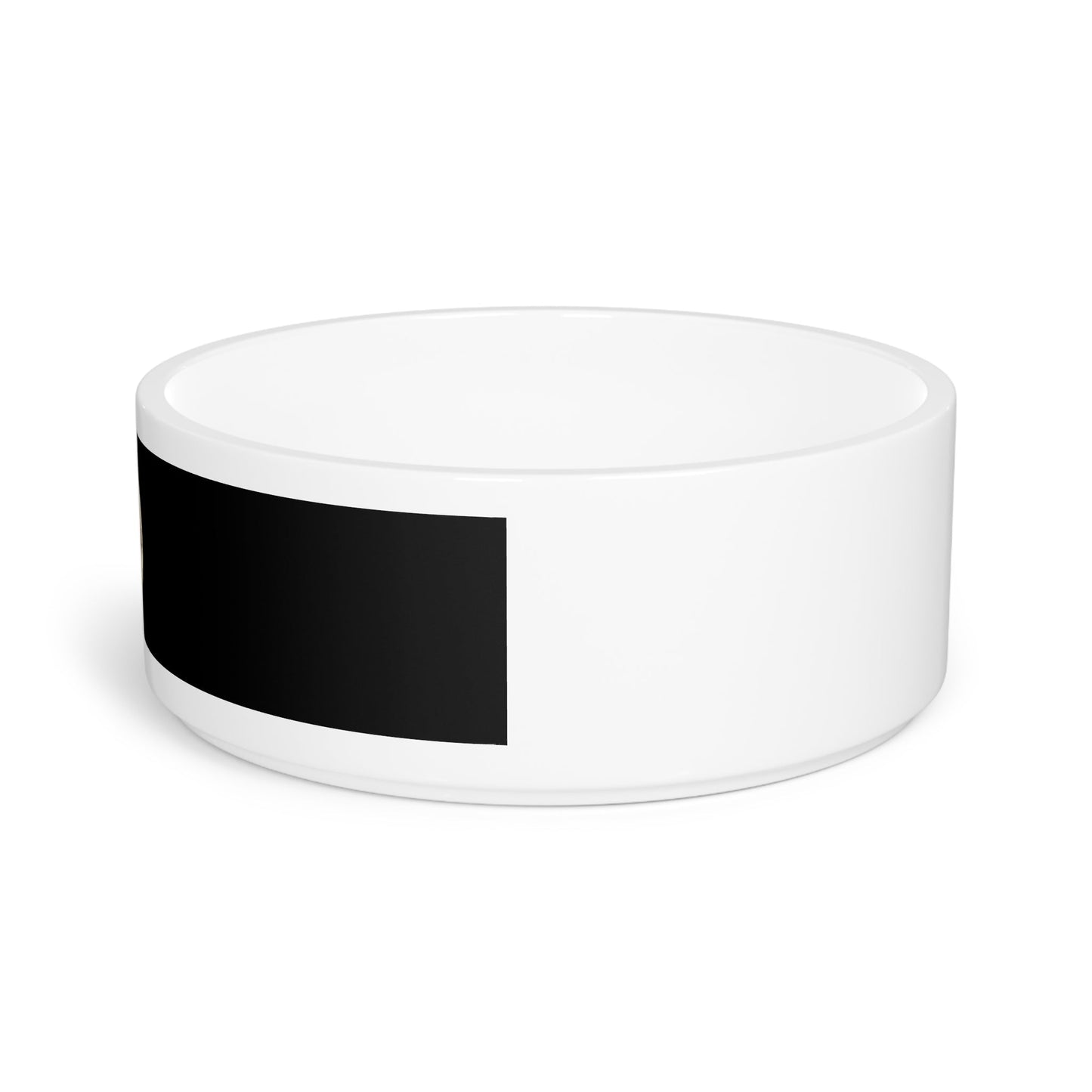 Black Ceramic Pet Bowl with Cat Accepted Emblem
