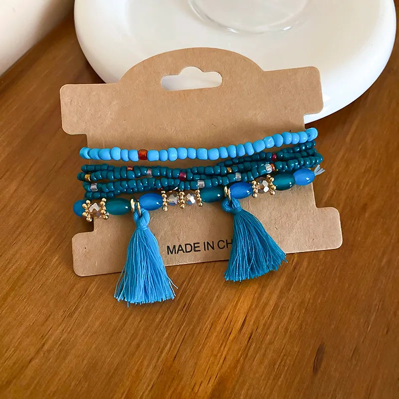 Tassel Rice Bead Bracelet - Korvel