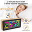 LED Wood-Grain Alarm Clock with RGB Color Display