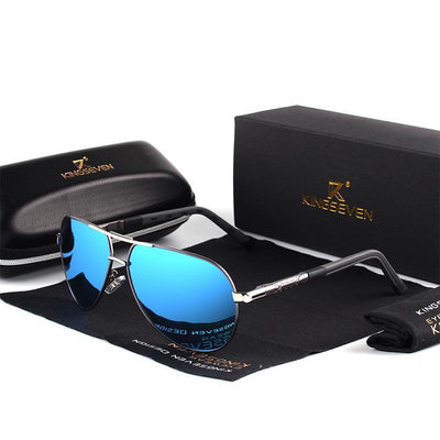 Lunettes de soleil polarisées en aluminium rétro de luxe pour hommes et femmes