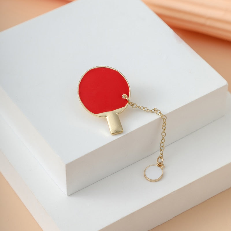 Fashion Cartoon Badminton Brooch pin Badge Sports Equipment table Tennis Fashion Jewelry Wholesale Gift athletes - Korvel