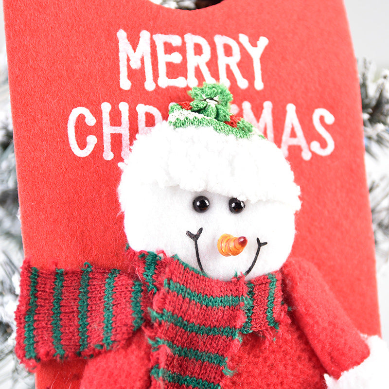 New Christmas Decorations Window Display Pendant Cartoon Old Man Snowman Doll Christmas Fabric Door Hanging - Korvel