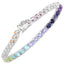 Bracelet en argent sterling .925 avec pierres multi-facettes de 12,04 carats