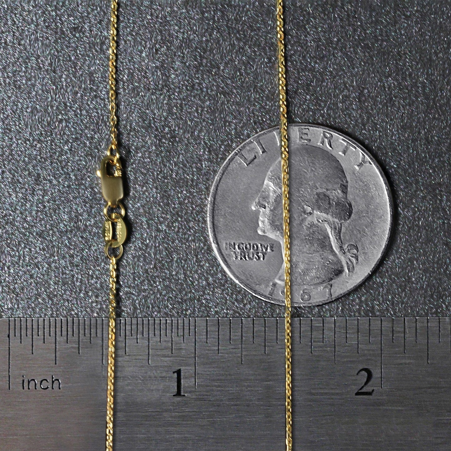 14k Yellow Gold Diamond Cut Cable Link Chain - 0.8mm