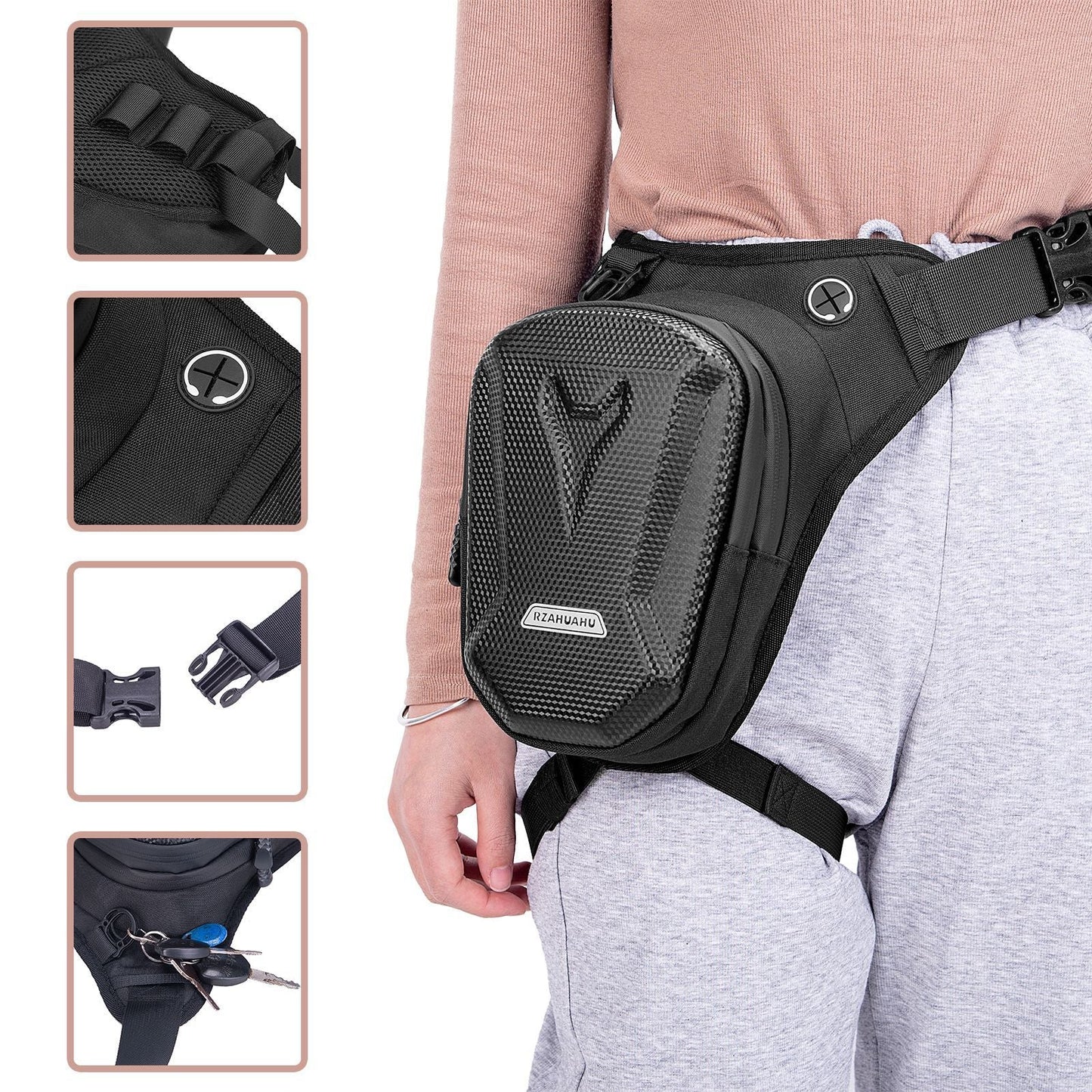 Rider Motorcycle Leg Bag Riding Bag Motorcycle Messenger Bag Men's Waist Bag Delivery Cross Bag Riding Backpack Waterproof - Korvel