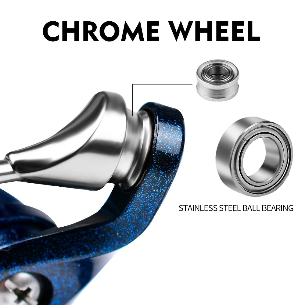 1pc metal spinning wheel speed ratio 5.2:1, far into Luya wheel can be sea fishing boat fishing outdoor fishing gear - Korvel