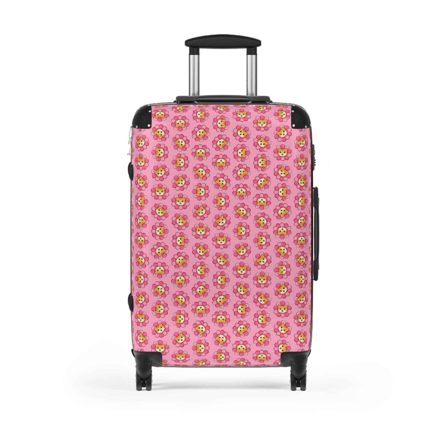 Valise à fleurs de chat rose | Bagages Cute Chaos