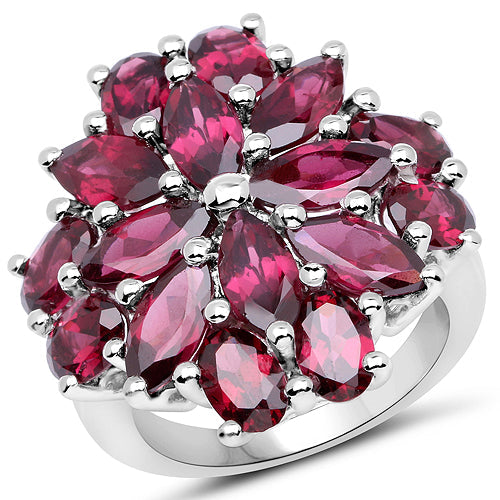 Anillo de Compromiso de Plata Esterlina con Rodolita de 9.20 Quilates