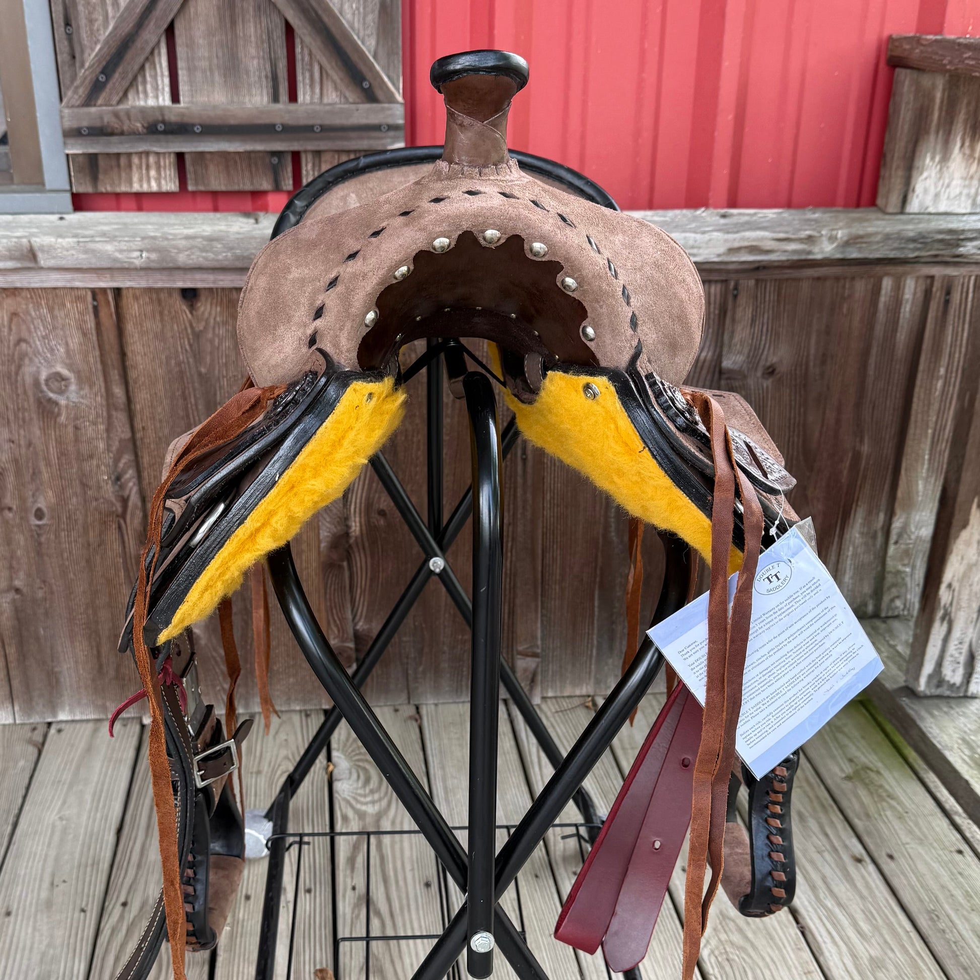 12" Kids Double T Pony Saddle - Chocolate & Black - Korvel