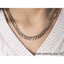 Cadena Curb Pavé de Oro Bicolor de 14k - 8.2 mm